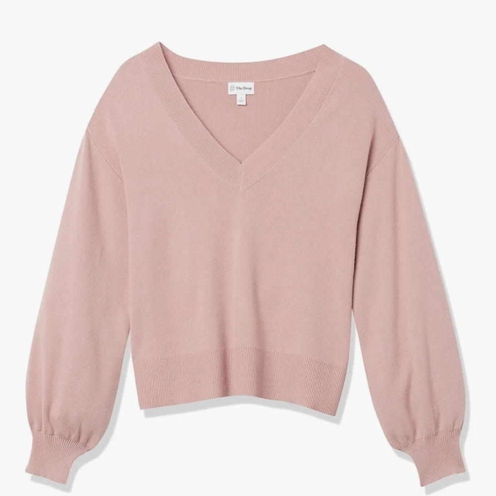 The Drop Women's Mia Bell-Sleeve Deep V-Neck Supersoft Sweater LOT OF TWO Sz M - Picture 1 of 10
